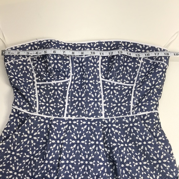 NWT Under Skies Strapless Blue & White Dress - Picture 13 of 13